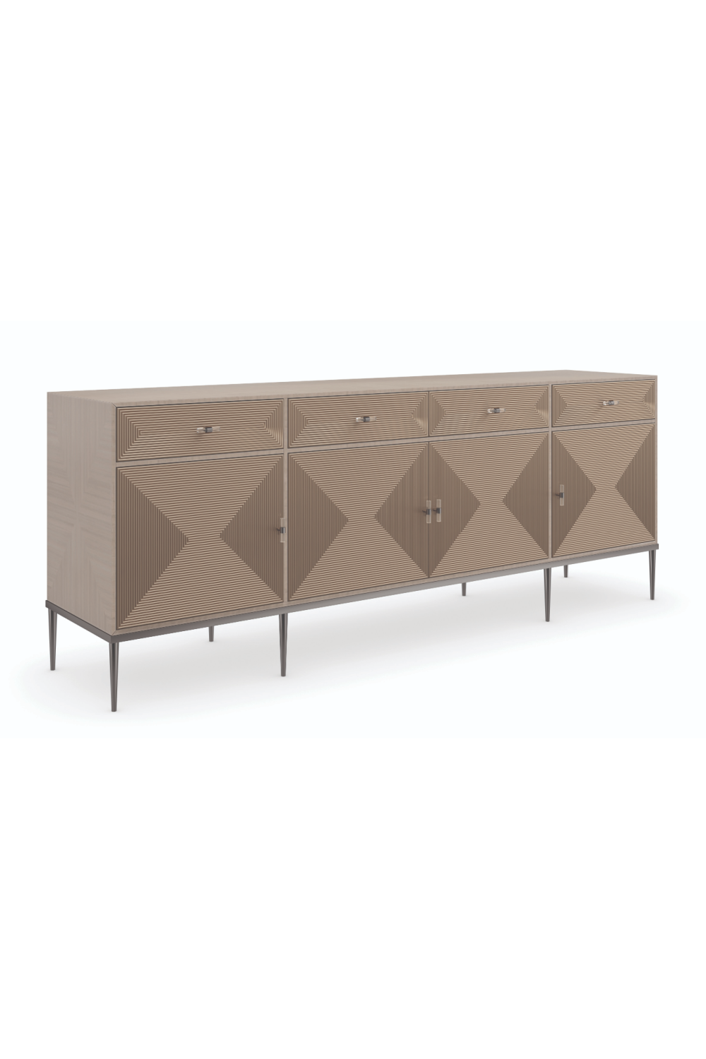 Geometrical Patterned Wooden Sideboard | Caracole Low Rise | Caracole.eu.com