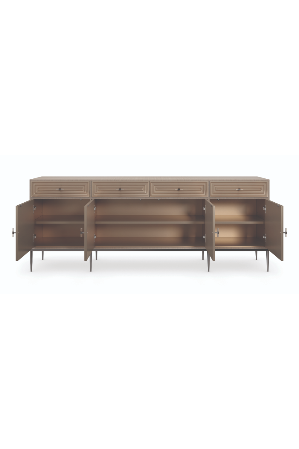 Geometrical Patterned Wooden Sideboard | Caracole Low Rise | Caracole.eu.com