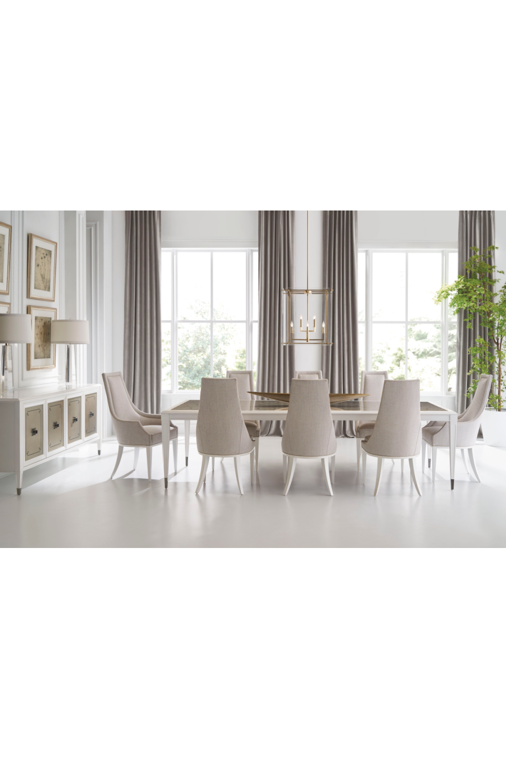 Tapered Back Beige Dining Chair | Caracole Tall Order | Caracole.eu.com