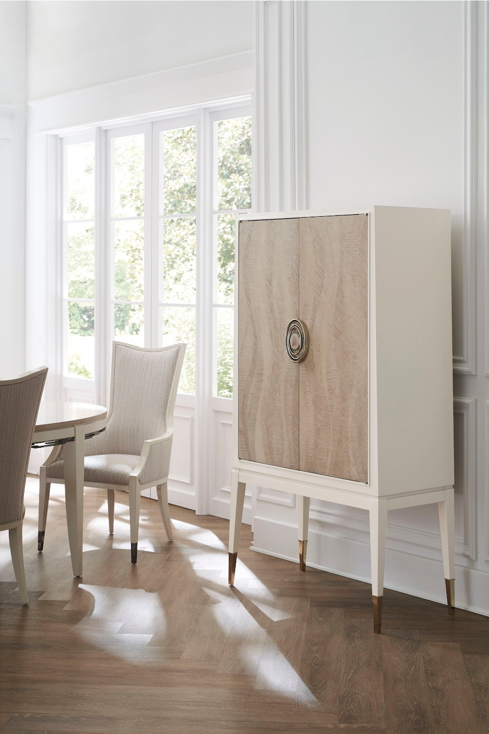 Pinstripe Modern Dining Chair | Caracole Lady Grey | Caracole.eu.com