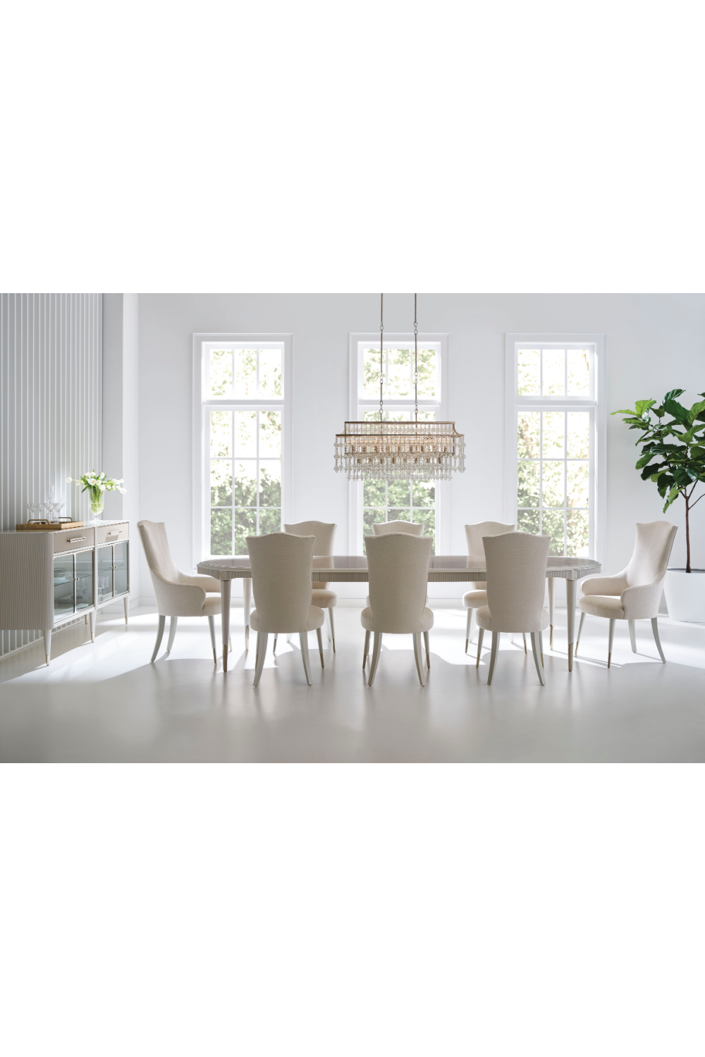 White Camel-Back Side Chair | Caracole Cherub | Caracole.eu.com