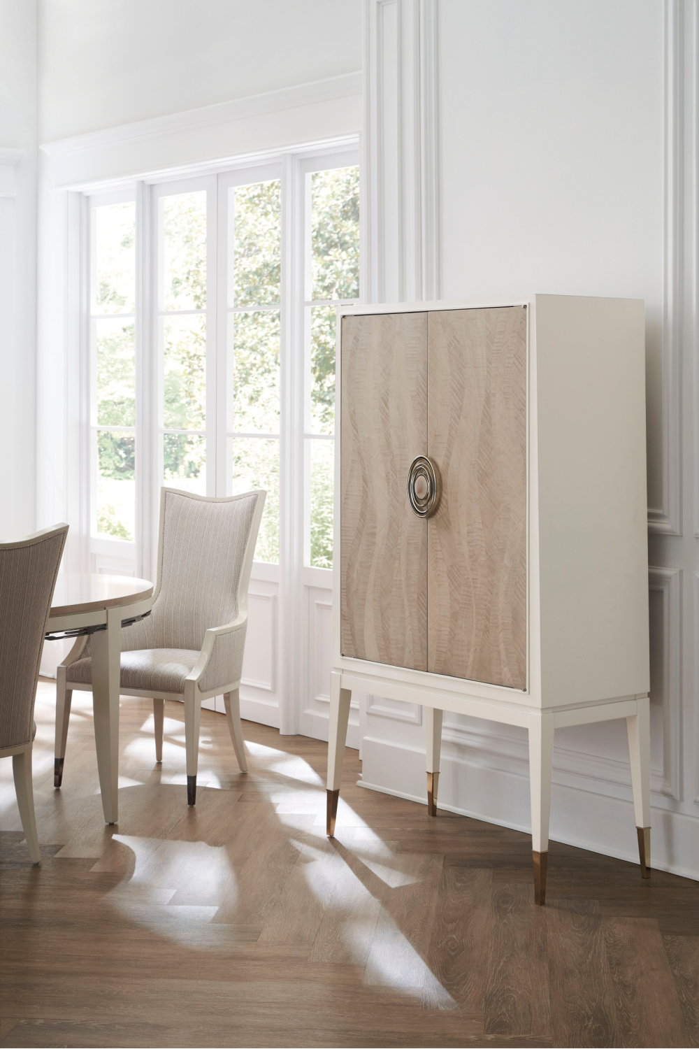 Pinstripe Weave Side Chair | Caracole Lady Grey | Caracole.eu.com