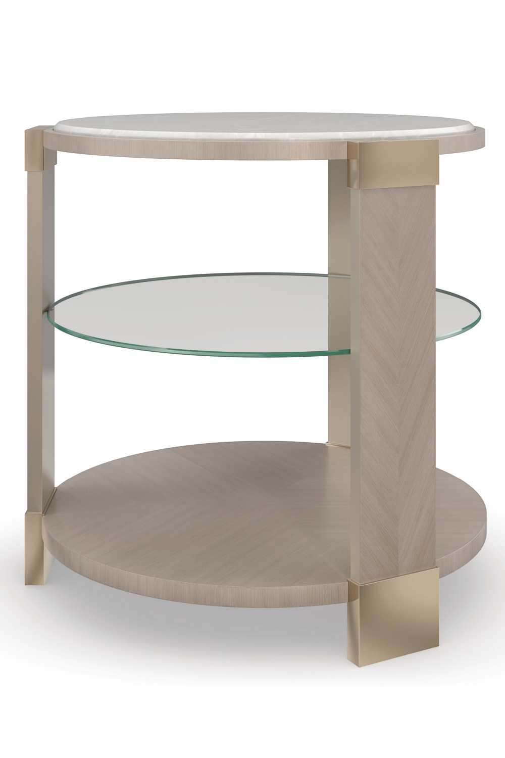 Round White Marble End Table | Caracole Oculus | Caracole.eu.com