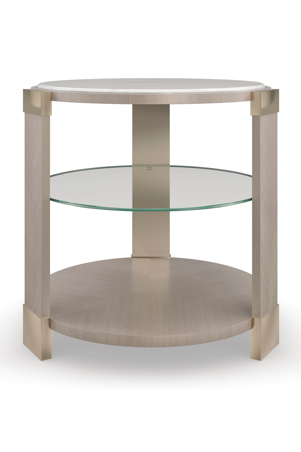 Round White Marble End Table | Caracole Oculus | Caracole.eu.com