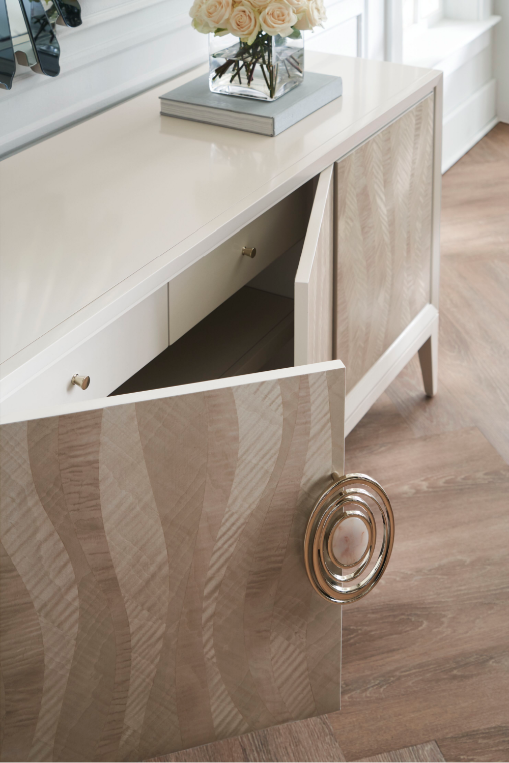 Patterned Cream Modern Sideboard | Caracole Now Streaming | Caracole.eu.com