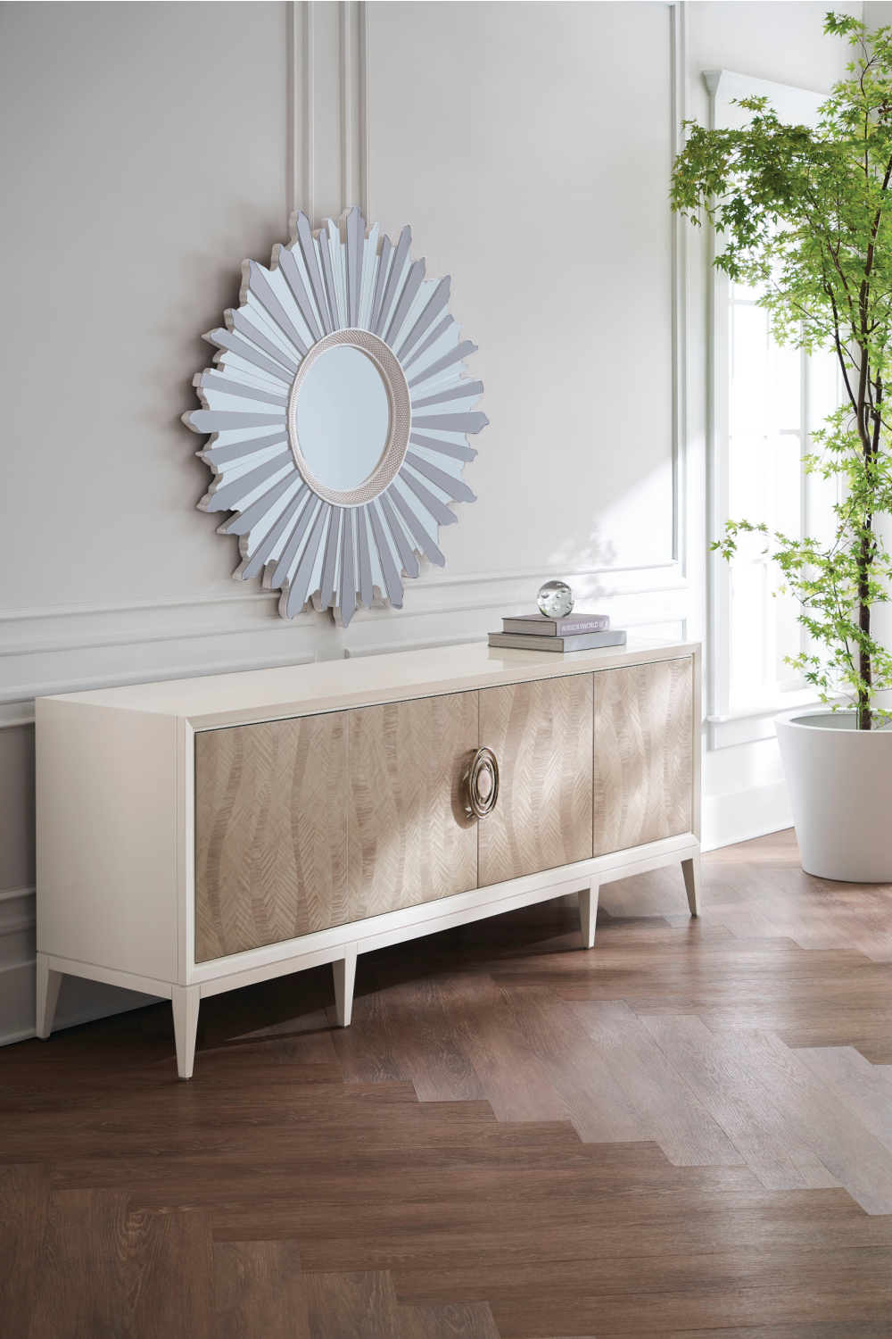 Patterned Cream Modern Sideboard | Caracole Now Streaming | Caracole.eu.com