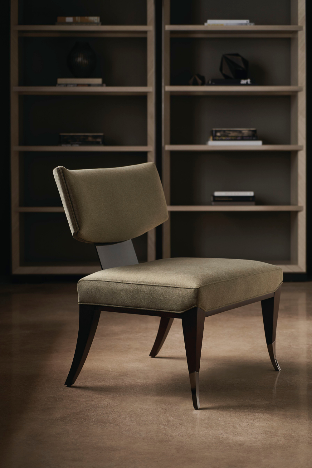 Bronze Glass Shelf Bookcase | Caracole High Rise | Caracole.eu.com