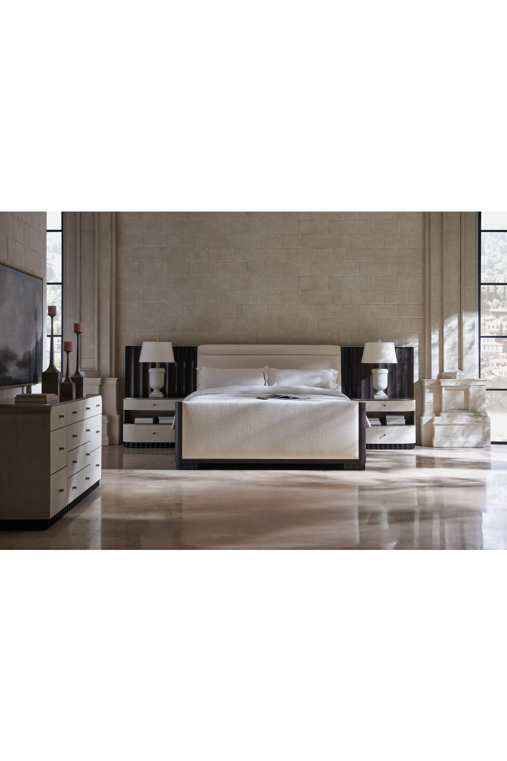 Cream Fluted Nightstand | Caracole Deep Sleep