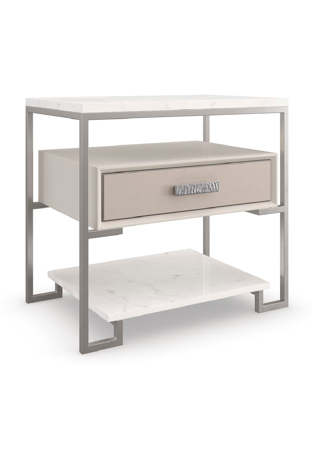 White Marble Nightstand | Caracole Marbleous | Oroa.com