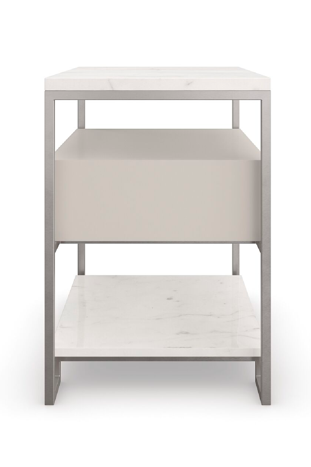 White Marble Nightstand | Caracole Marbleous | Oroa.com