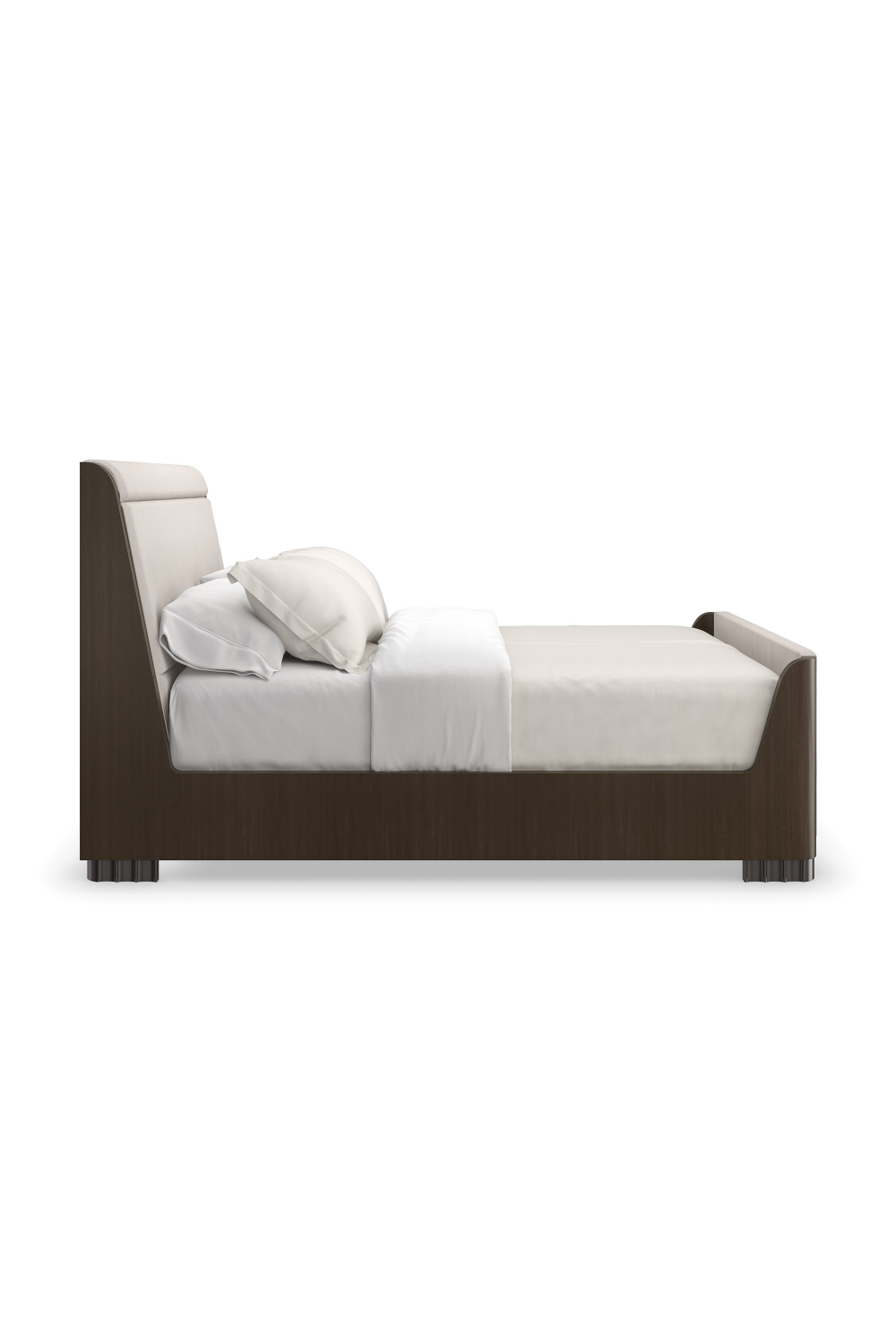 Dark Brown Modern Bed | Caracole Slow Wave | Caracole.eu.com