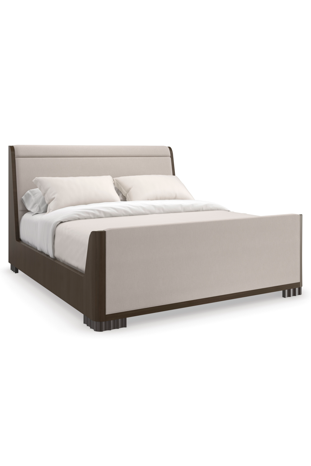 Dark Brown Modern Bed | Caracole Slow Wave | Caracole.eu.com