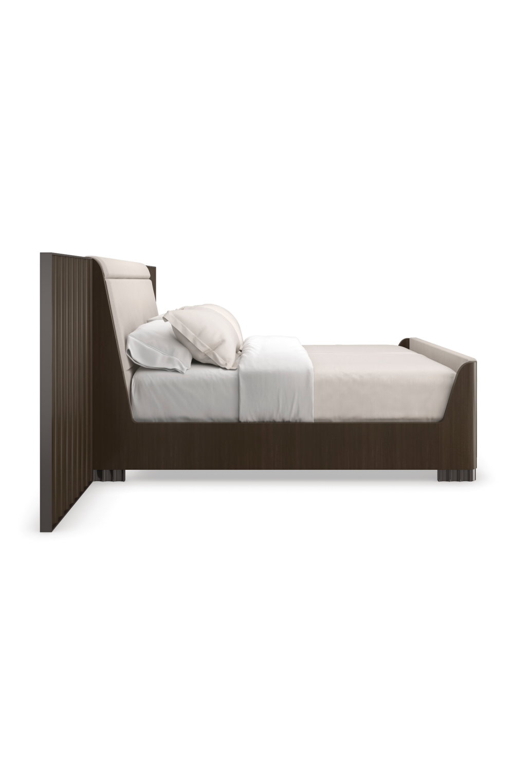 Dark Brown Modern Bed | Caracole Slow Wave | Caracole.eu.com