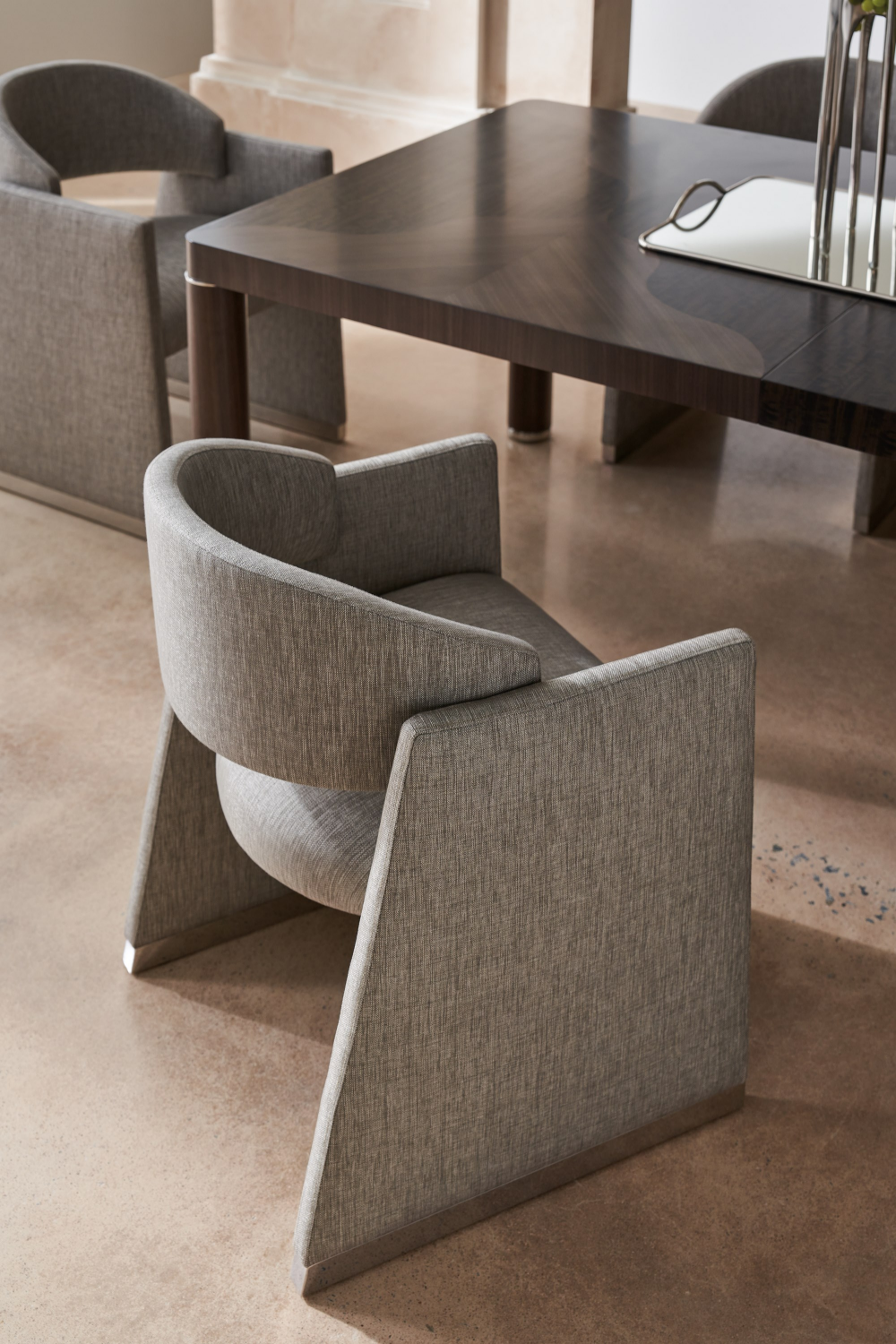 Gray Geometrical Dining Chair | Caracole Polish Off