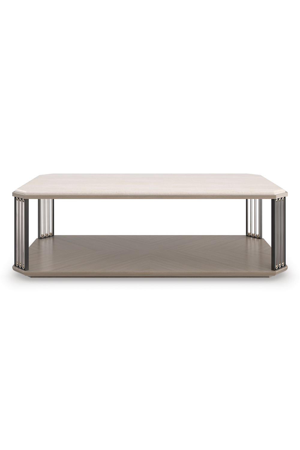 Cream Travertine Cocktail Table | Caracole Alloy | Caracole.eu.com