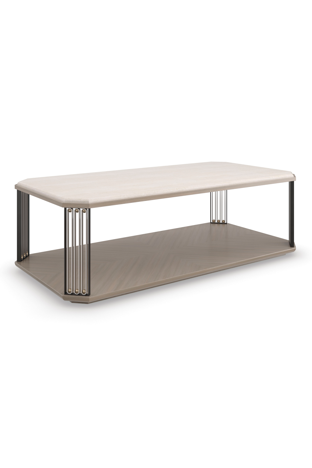 Cream Travertine Cocktail Table | Caracole Alloy | Caracole.eu.com