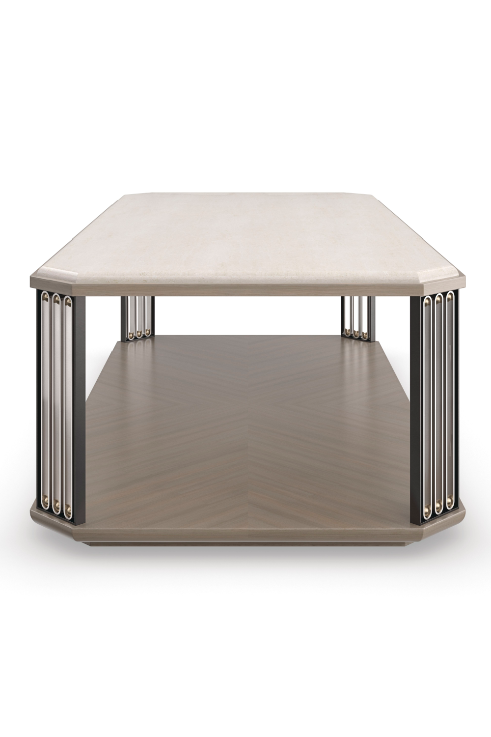 Cream Travertine Cocktail Table | Caracole Alloy | Caracole.eu.com