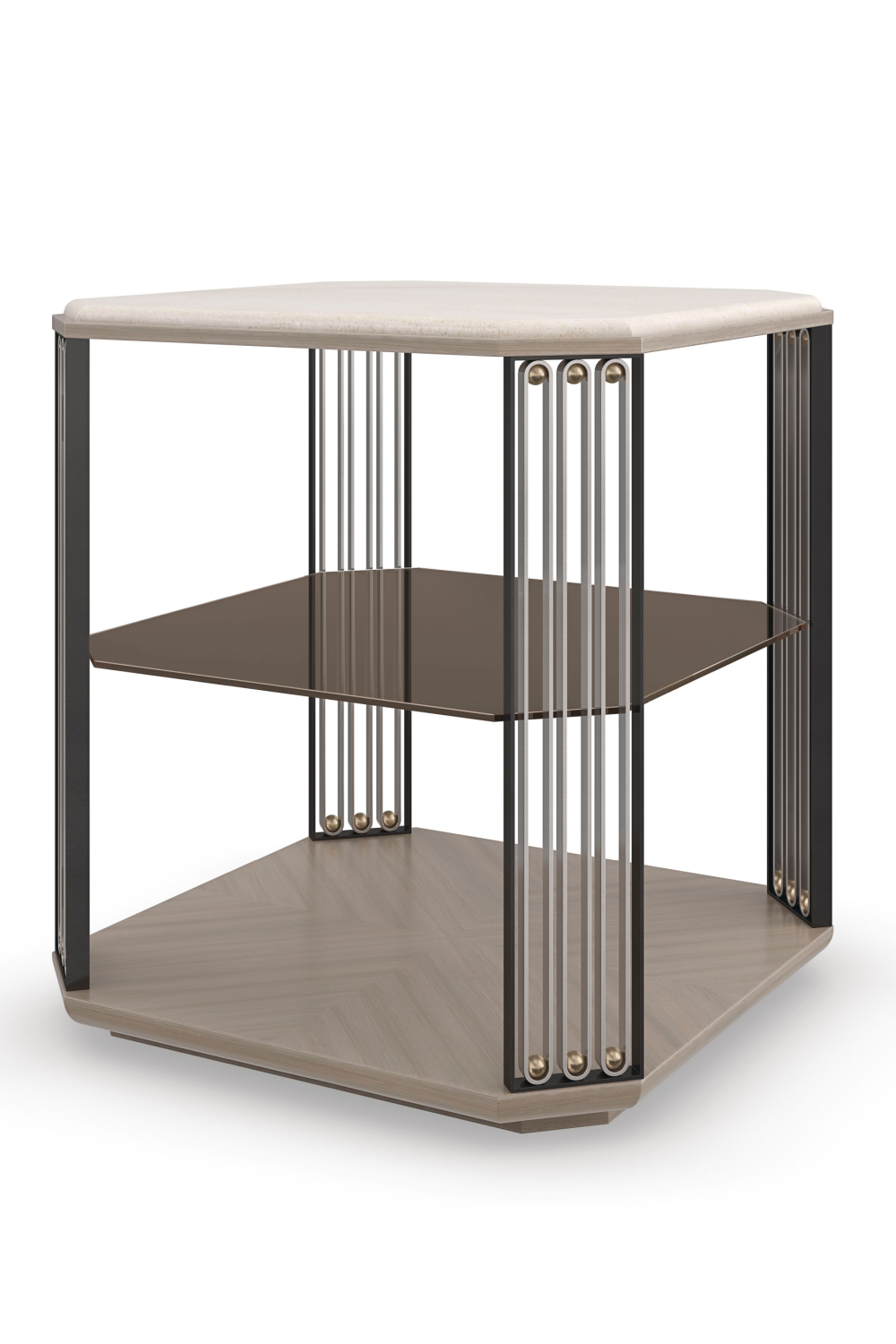 Bronze Glass End Table | Caracole Alloy | Caracole.eu.com