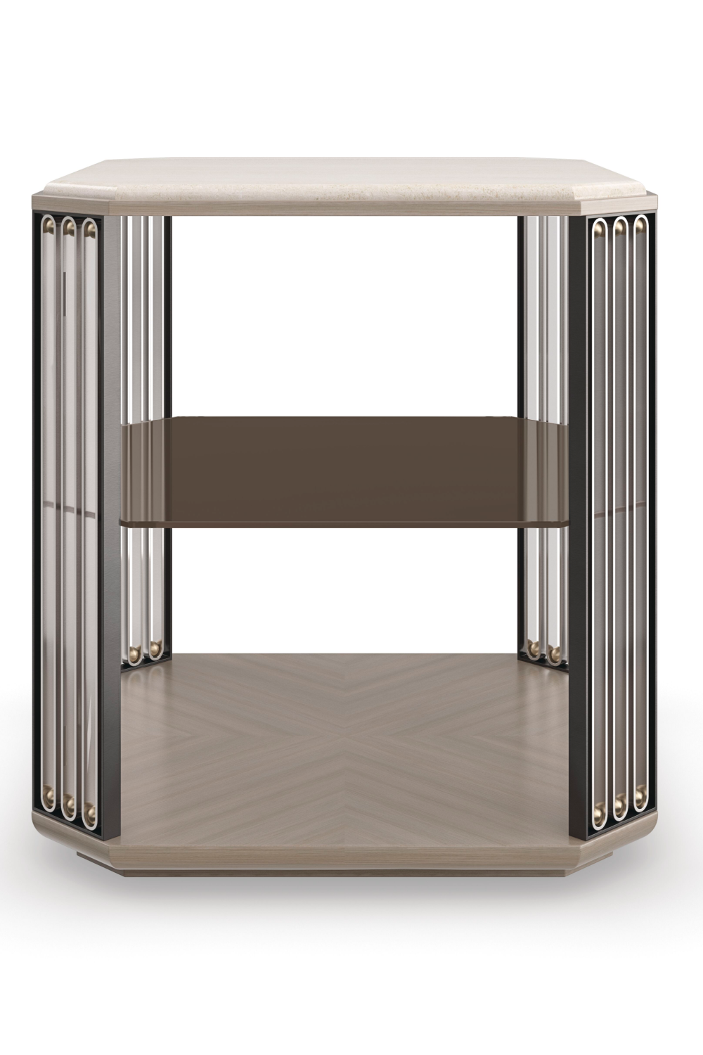 Bronze Glass End Table | Caracole Alloy | Caracole.eu.com