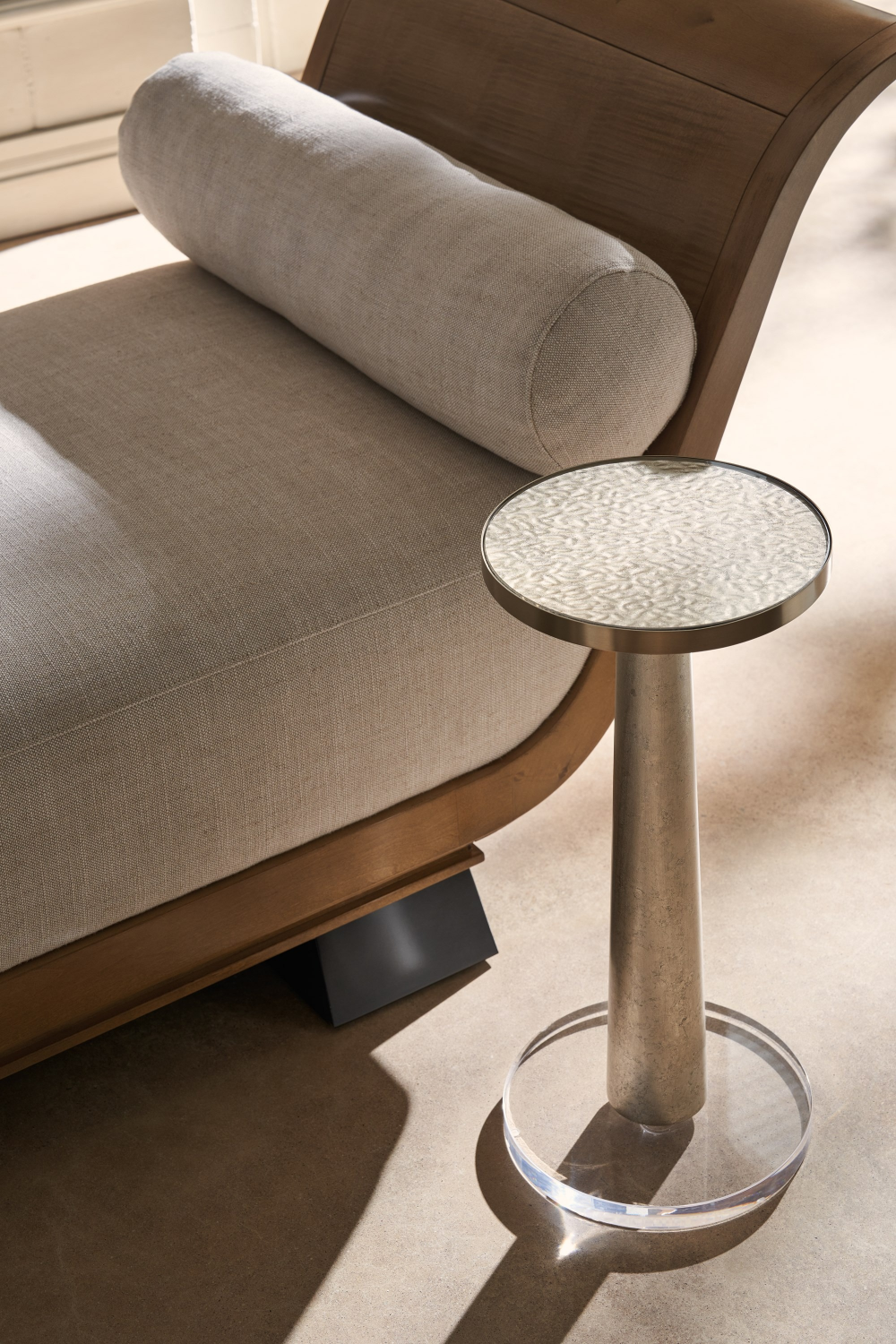 Wavy Glass Pedestal Side Table | Caracole Beyond