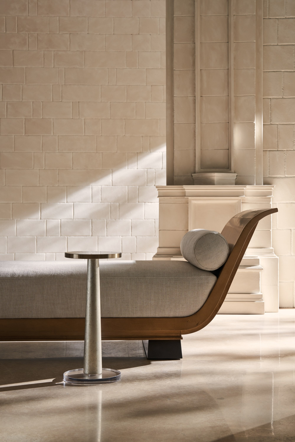 Wavy Glass Pedestal Side Table | Caracole Beyond