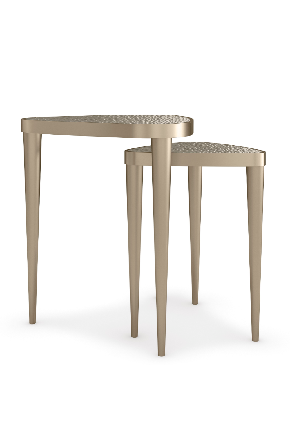 Brushed Gold Nested Side Tables (2) | Caracole Cuff Links | Caracole.eu.com