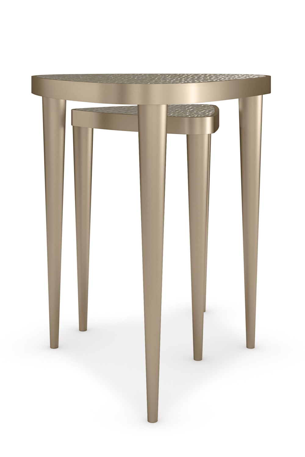 Brushed Gold Nested Side Tables (2) | Caracole Cuff Links | Caracole.eu.com