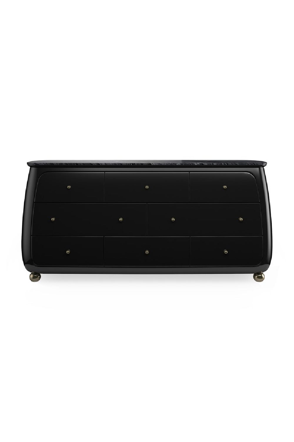 Black 8-Drawer Curved Dresser | Caracole Cabochon | Caracole.eu.com