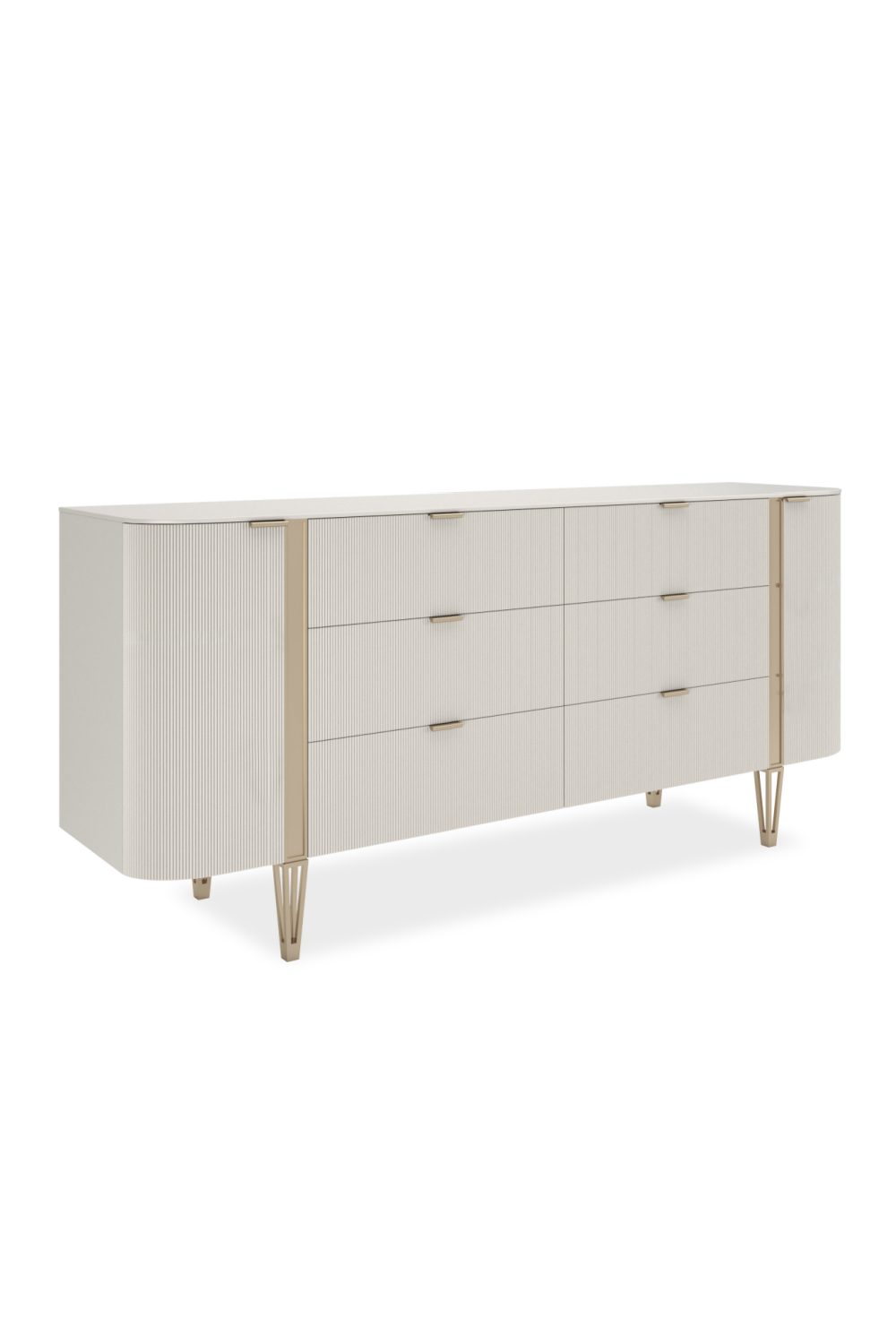 White Reeded 6-Drawer Dresser | Caracole Love At First Sight | Caracole.eu.com