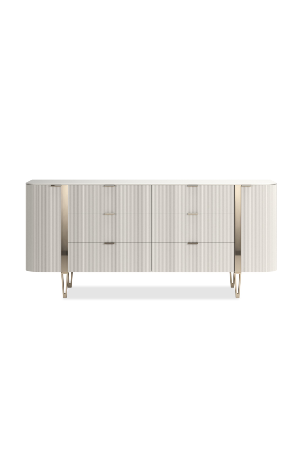 White Reeded 6-Drawer Dresser | Caracole Love At First Sight | Caracole.eu.com