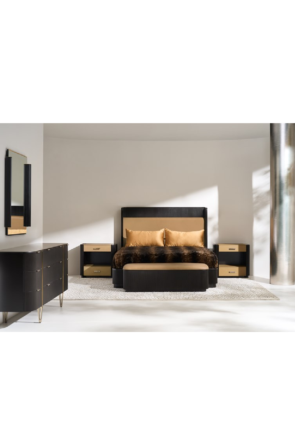 Fluted Sides 2-Drawer Nightstand L | Caracole Love-Ly! | Caracole.eu.com