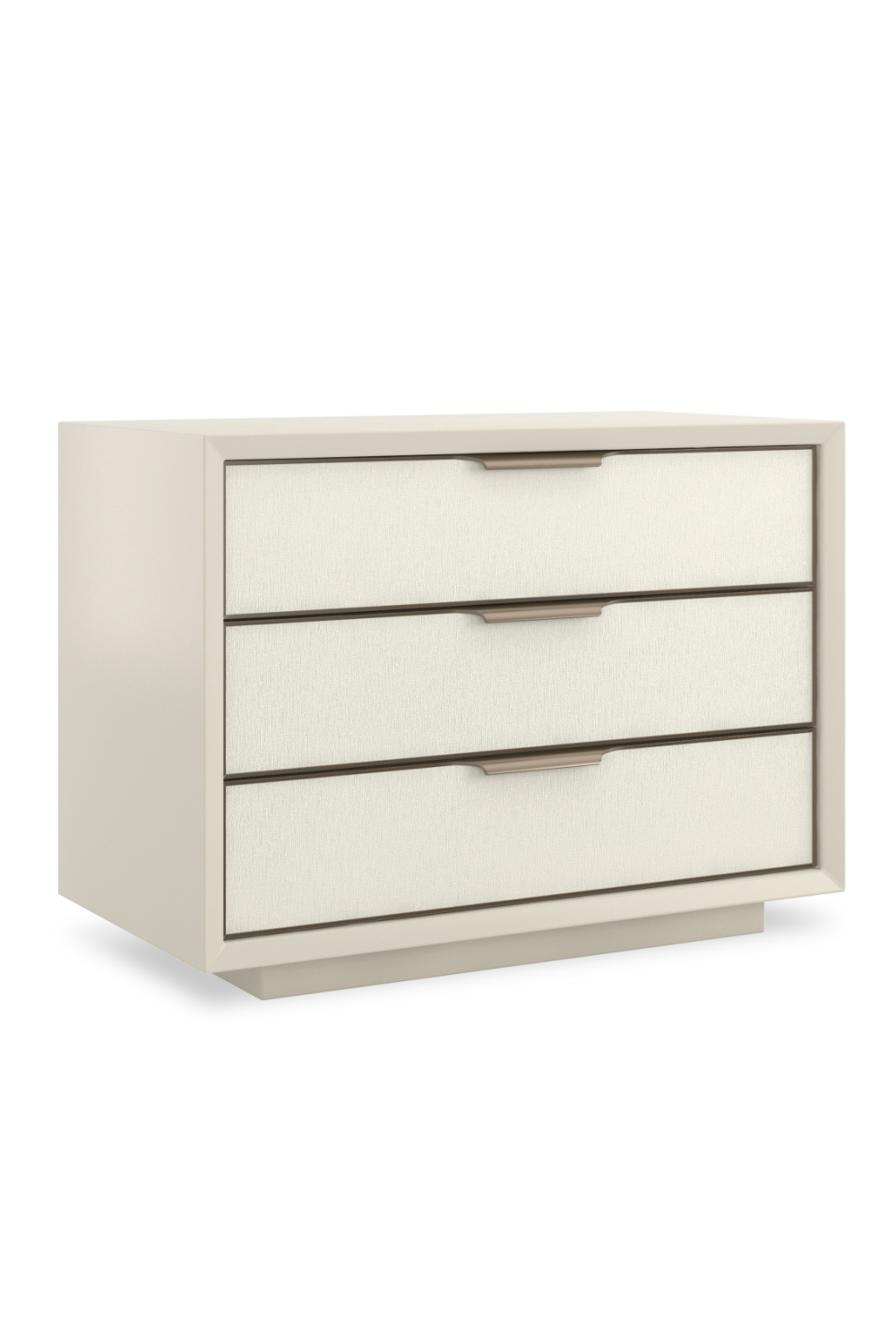 White Vinyl 3-Drawer Nightstand | Caracole Triple Wrap | Oroa.com