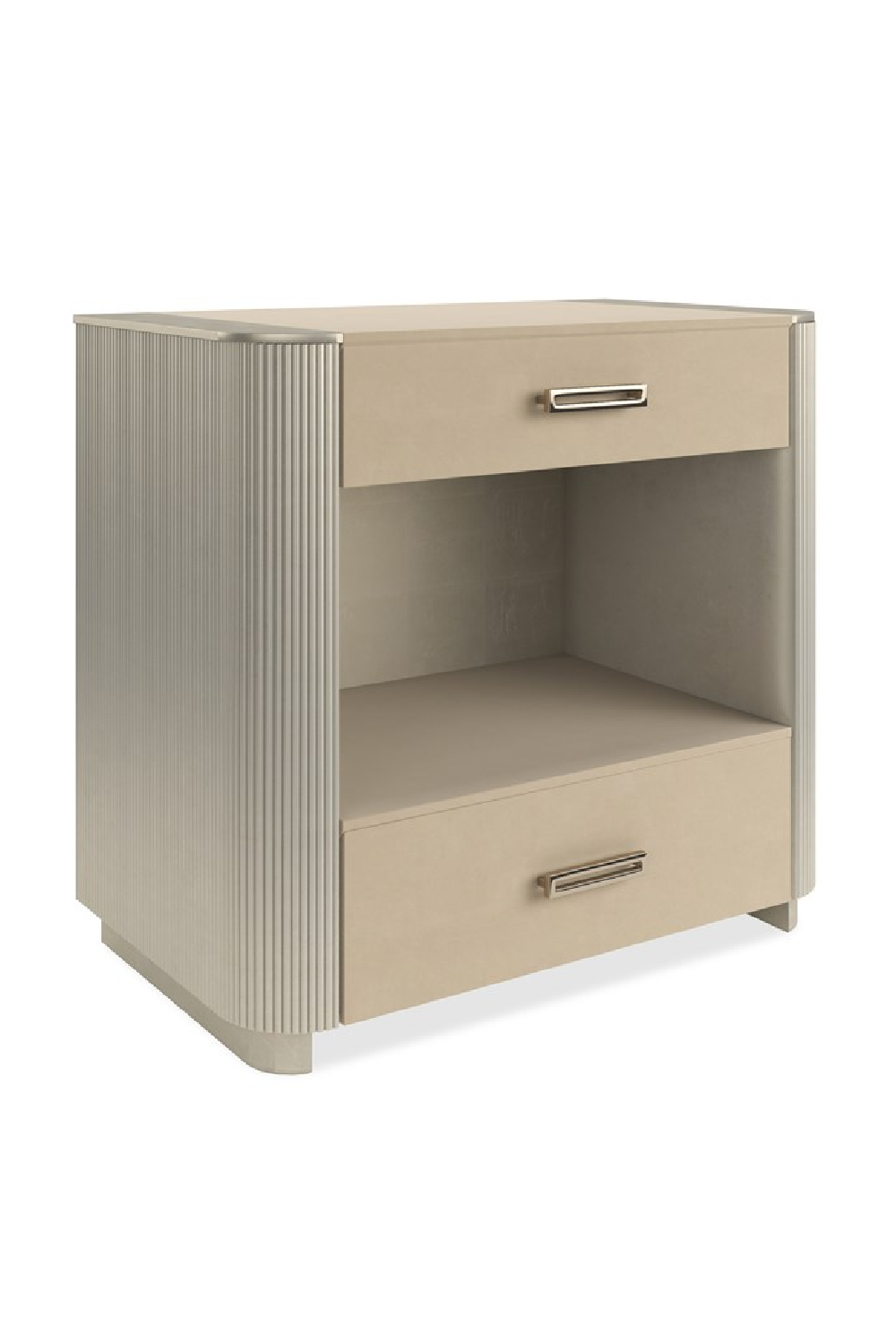 Fluted Sides 2-Drawer Nightstand L | Caracole Love-Ly! | Caracole.eu.com