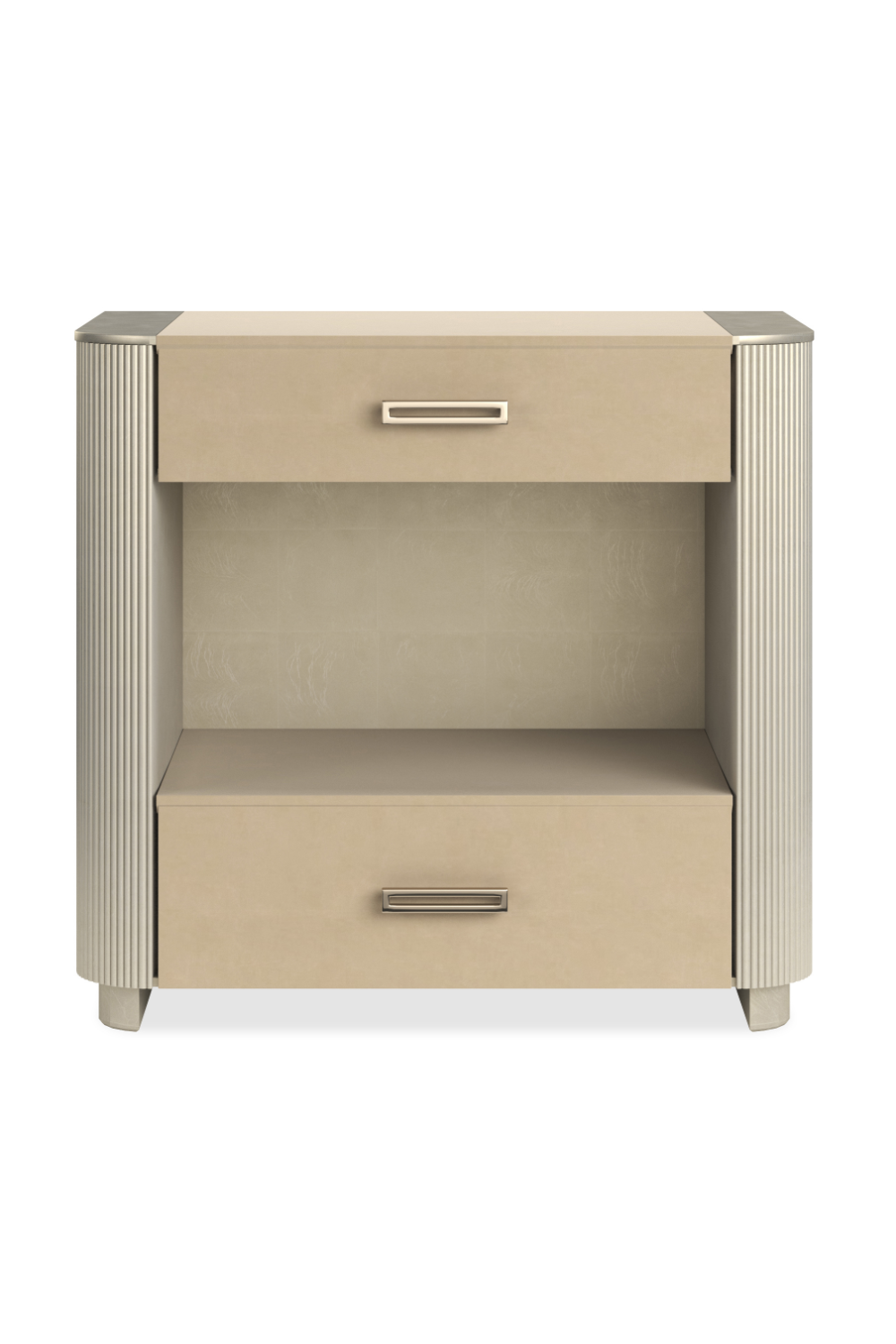 Fluted Sides 2-Drawer Nightstand L | Caracole Love-Ly! | Caracole.eu.com