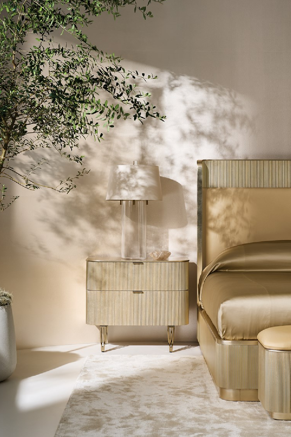 Birch Reeded 2-Drawer Nightstand | Caracole True Love | Oroa.com