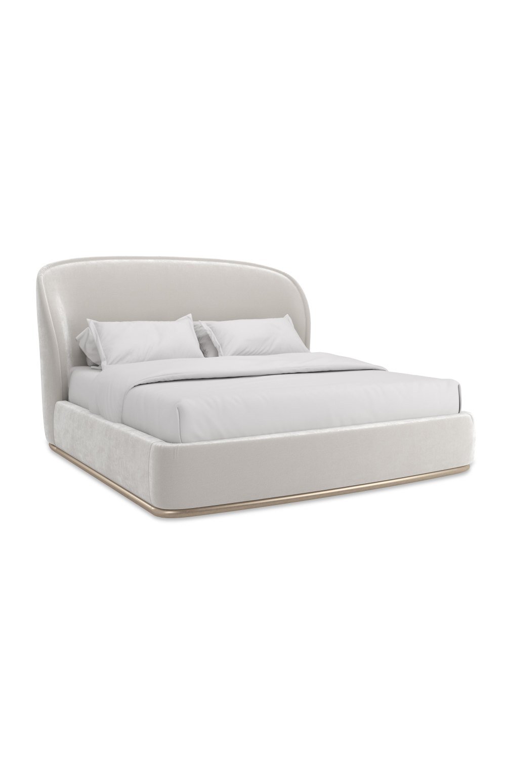 Curved Back Velvet Bed | Caracole Opal | Caracole.eu.com