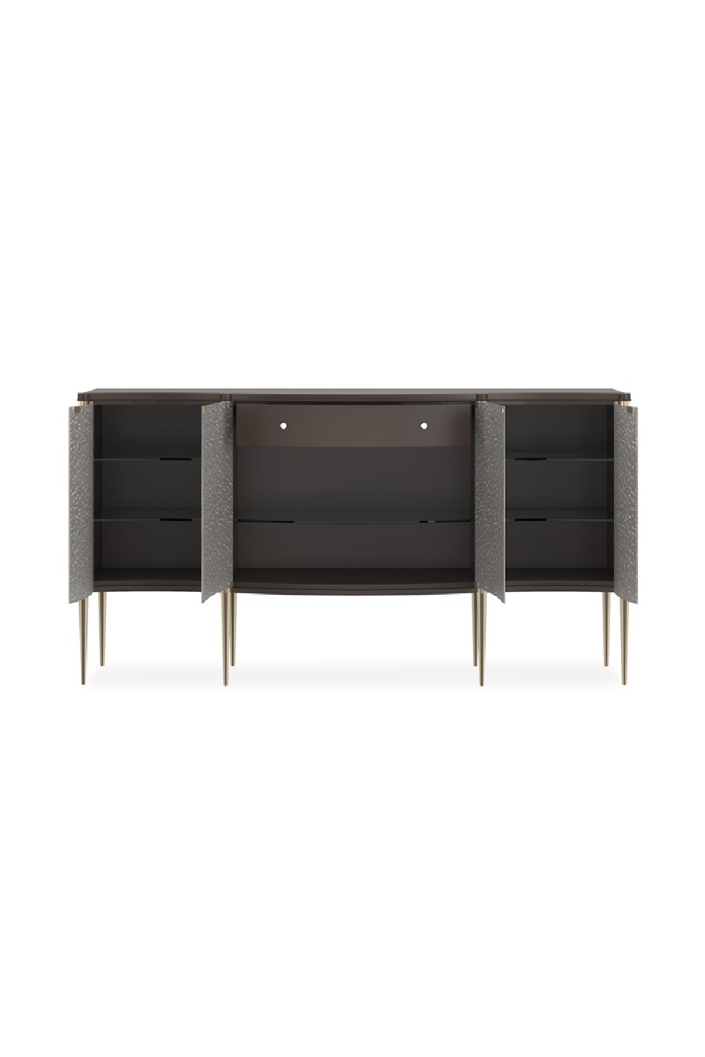 Curved Glass 4-Door Sideboard | Caracole A New Day | Caracole.eu.com