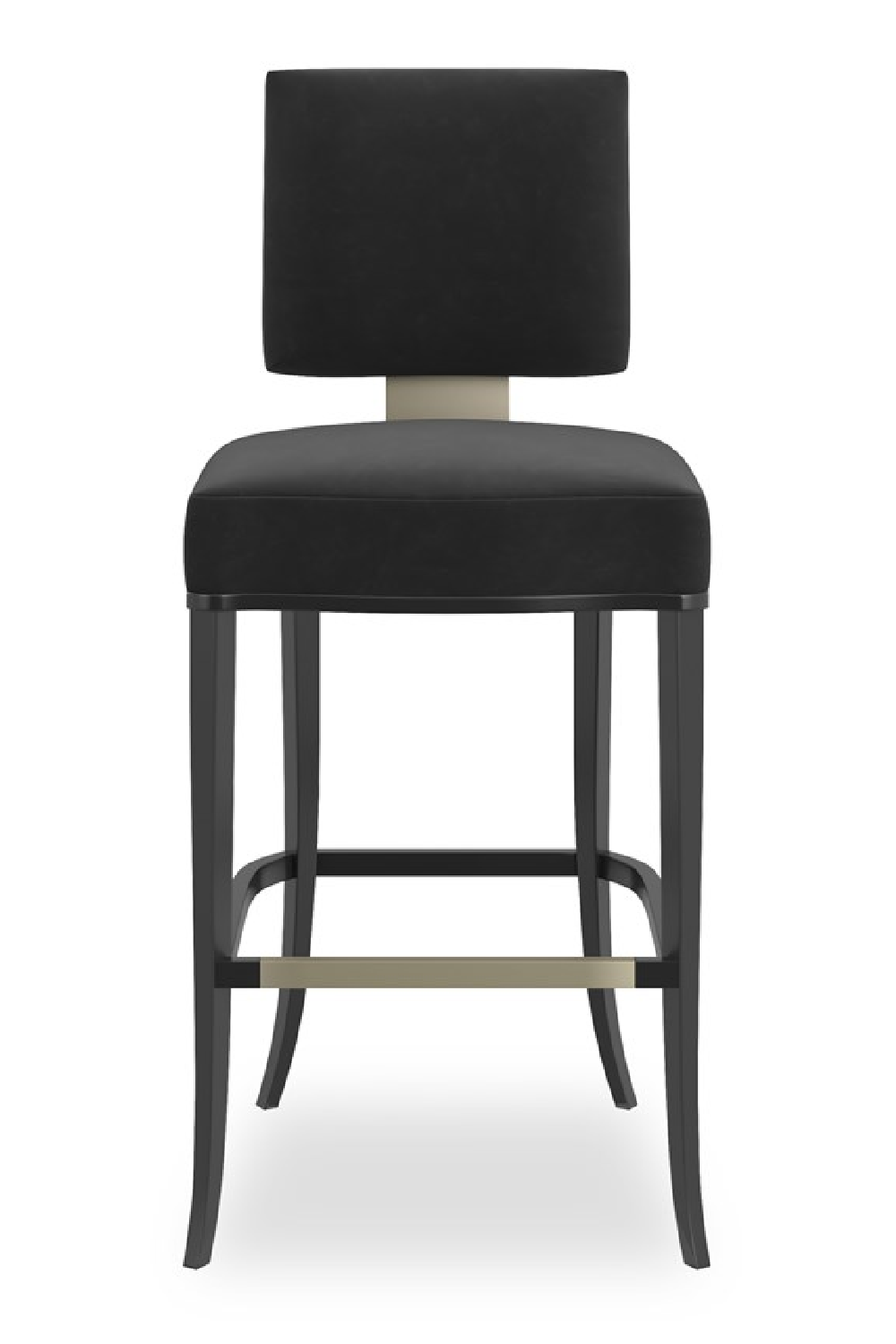 Black Square-Back Bar Stool | Caracole Reserved Seating | Caracole.eu.com