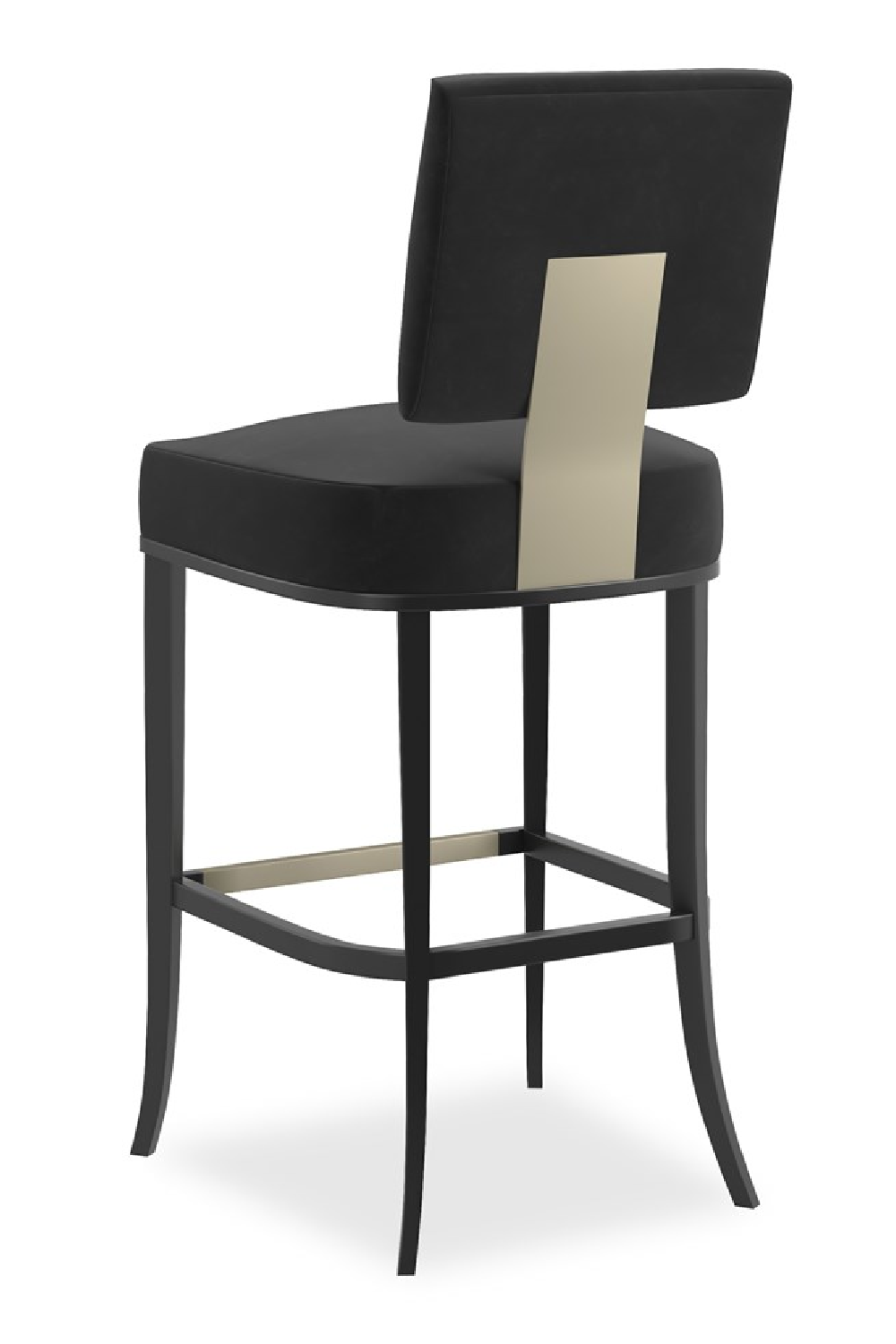 Black Square-Back Bar Stool | Caracole Reserved Seating | Caracole.eu.com