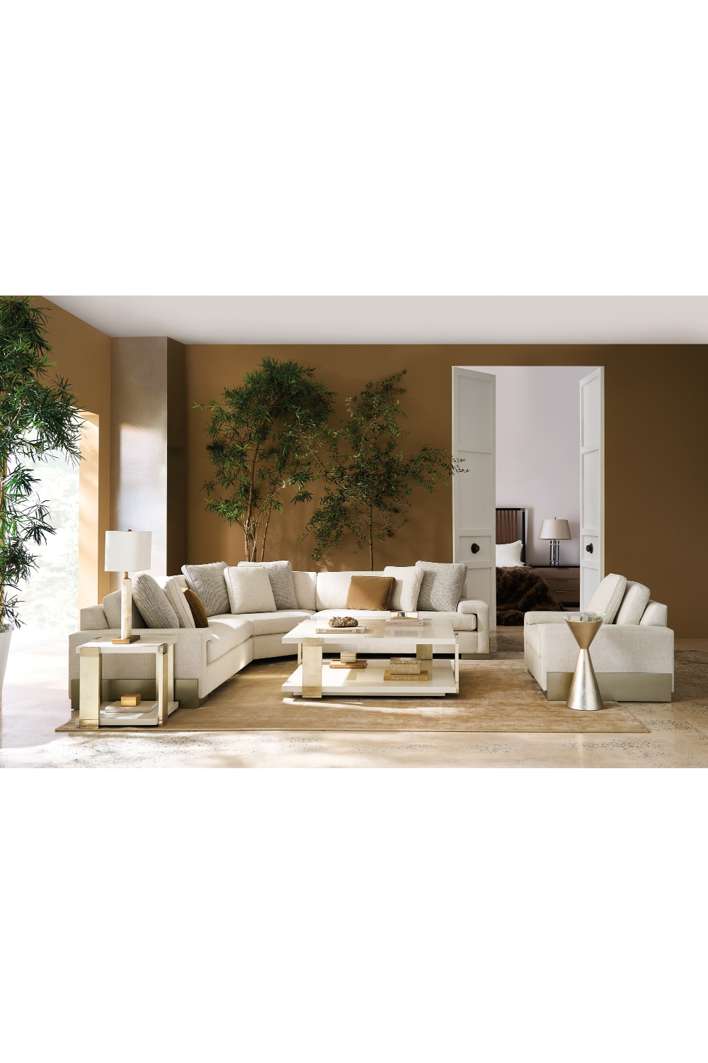 Gold Accent Square Coffee Table | Caracole I'll Take The Corner | Caracole.eu.com