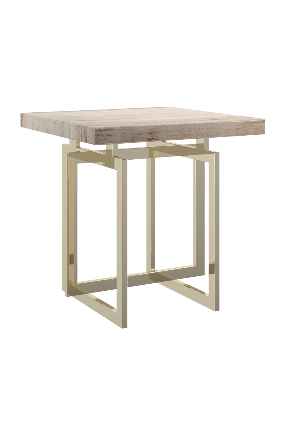 Geometrical Gold Base End Table | Caracole Wish You Were Here | Caracole.eu.com