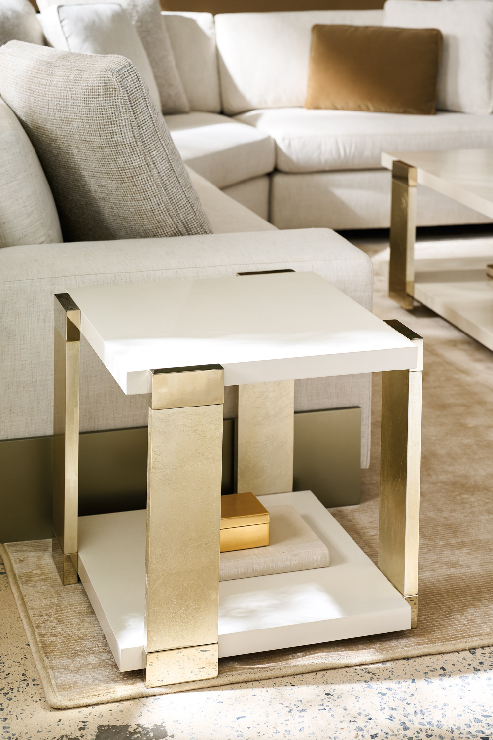 Gold Accent Square End Table | Caracole I'll Take The Corner | Caracole.eu.com