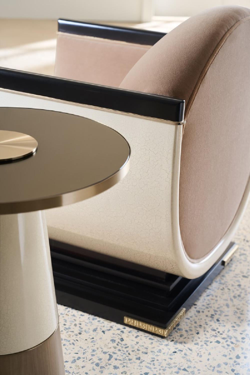 Smoked Bronze Glass Side Table | Caracole Aperture | Caracole.eu.com