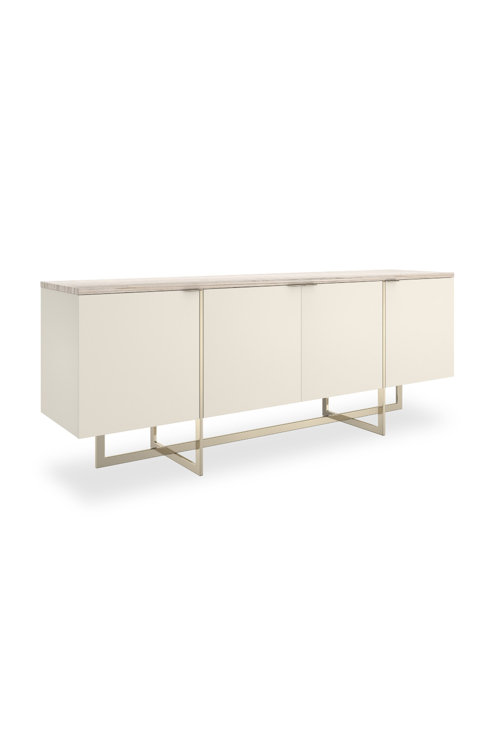 Mirror-Polished 4-Door Media Cabinet | Caracole Wish You Were Here | Caracole.eu.com