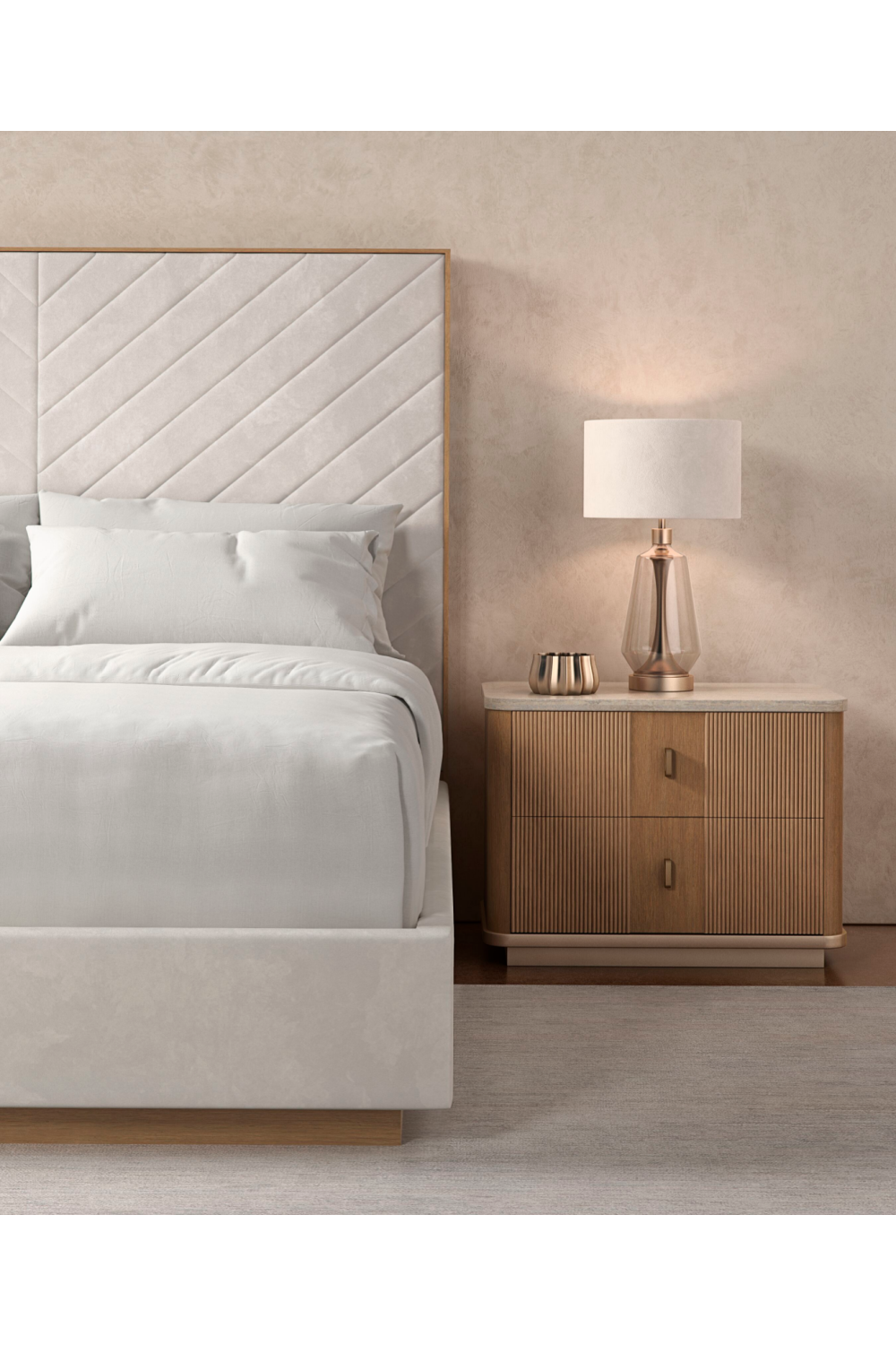 White Channel-Tufted Bed | Caracole Meet U In The Middle | Caracole.eu.com