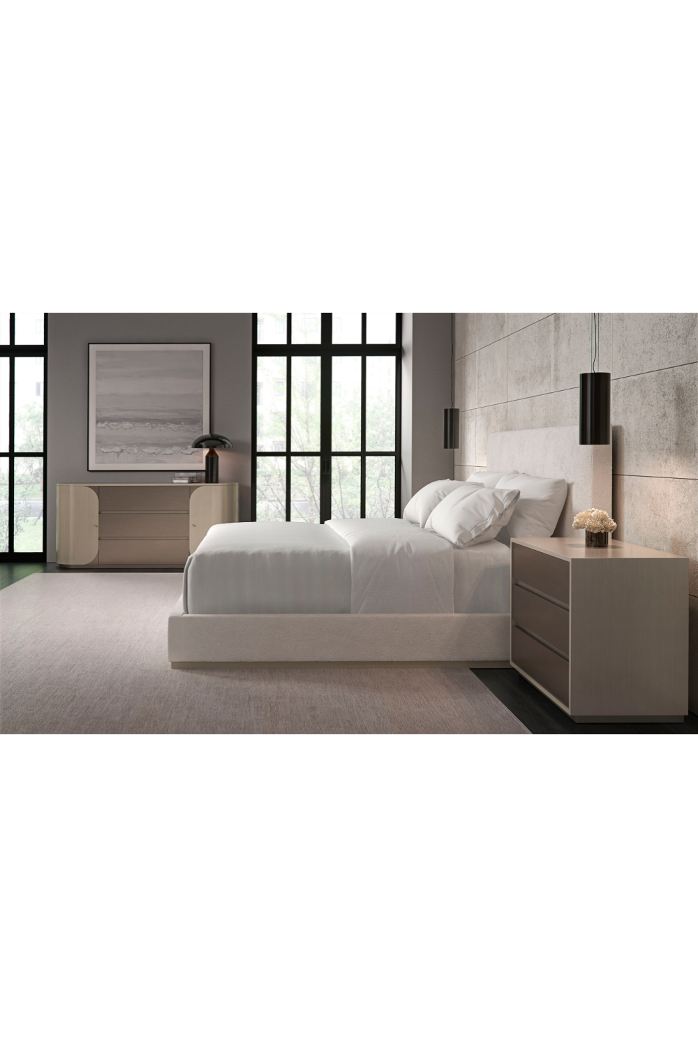 White Minimalist Queen Bed | Caracole The Boutique | Caracole.eu.com
