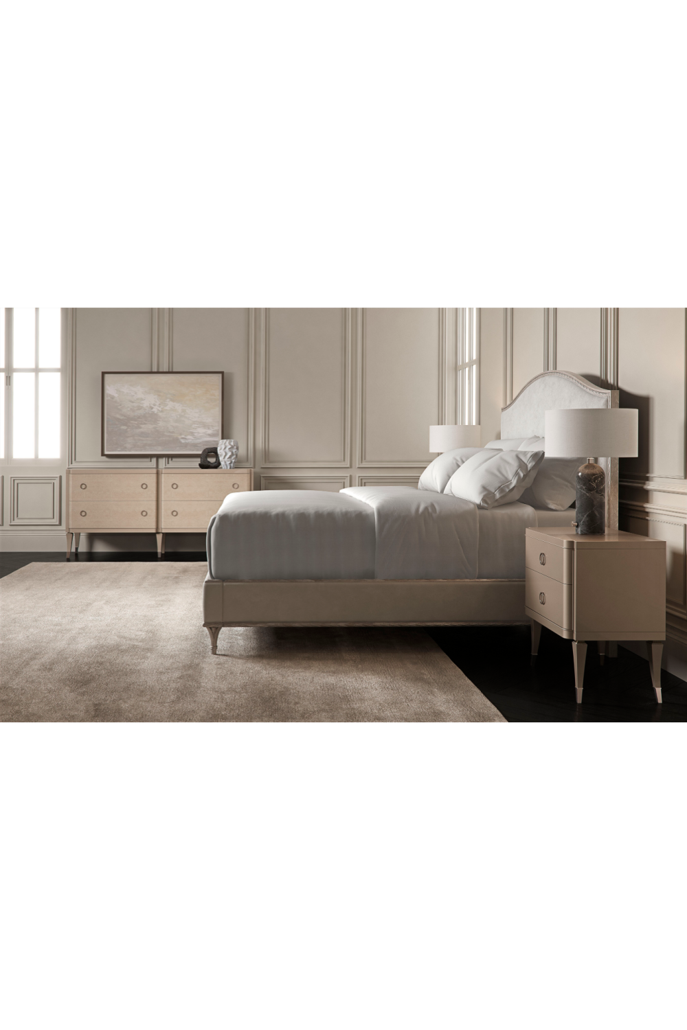Camelback Platform Queen Bed | Caracole Fontainebleau | Caracole.eu.com