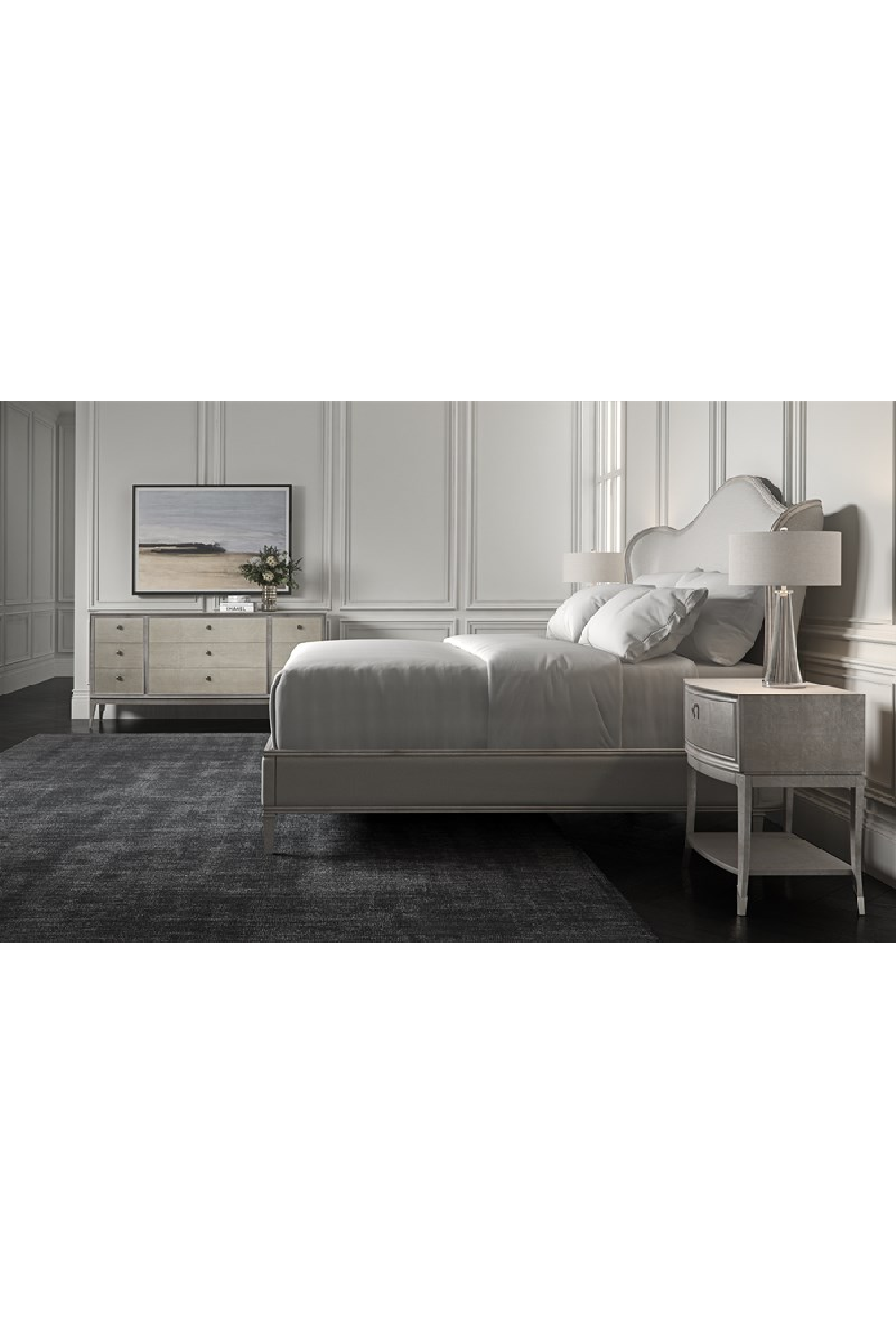 Camelback Upholstered King Bed | Caracole Bedtime Beauty | Caracole.eu.com
