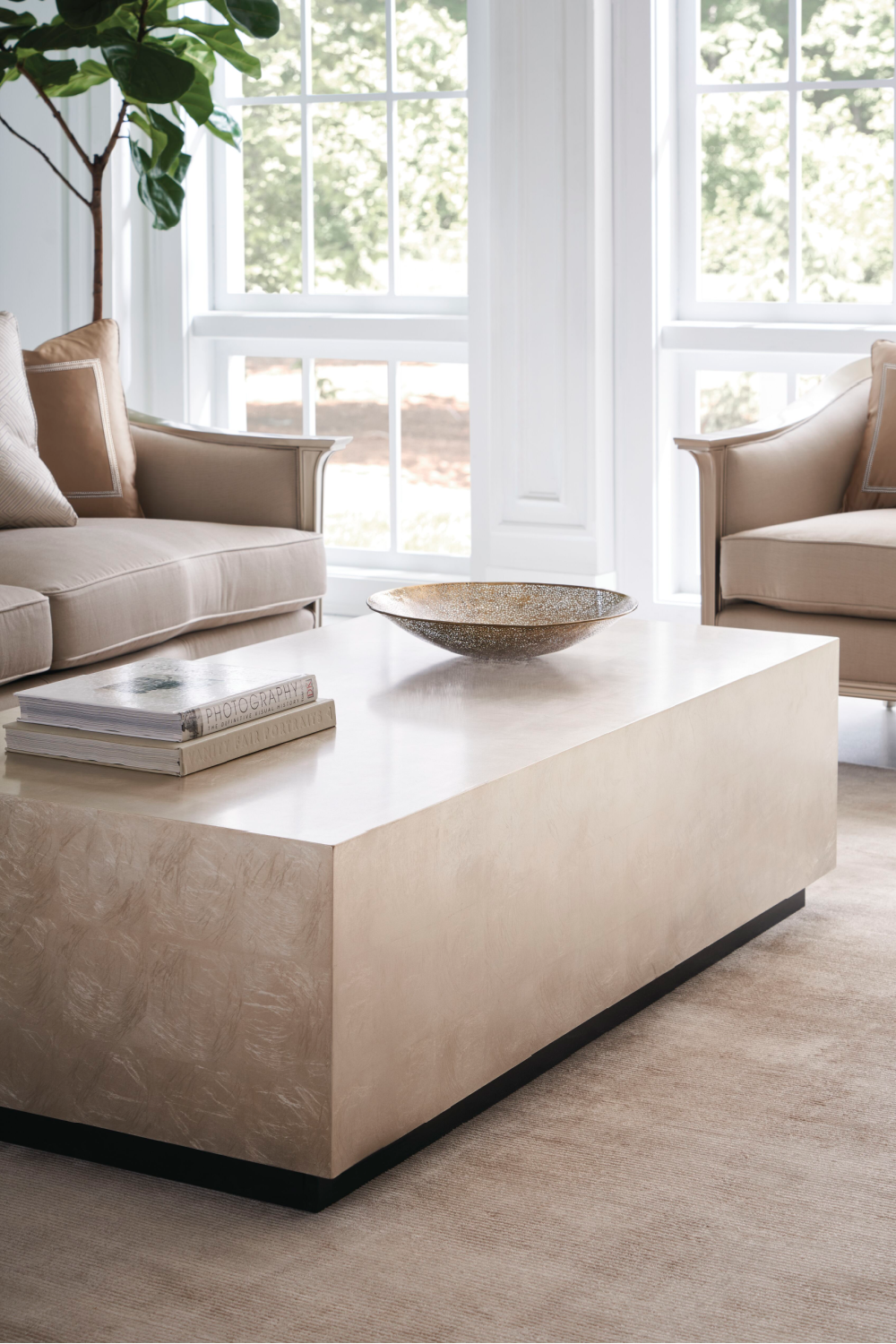 Rectangular Taupe Coffee Table | Caracole Cocktail Couture | Caracole.eu.com