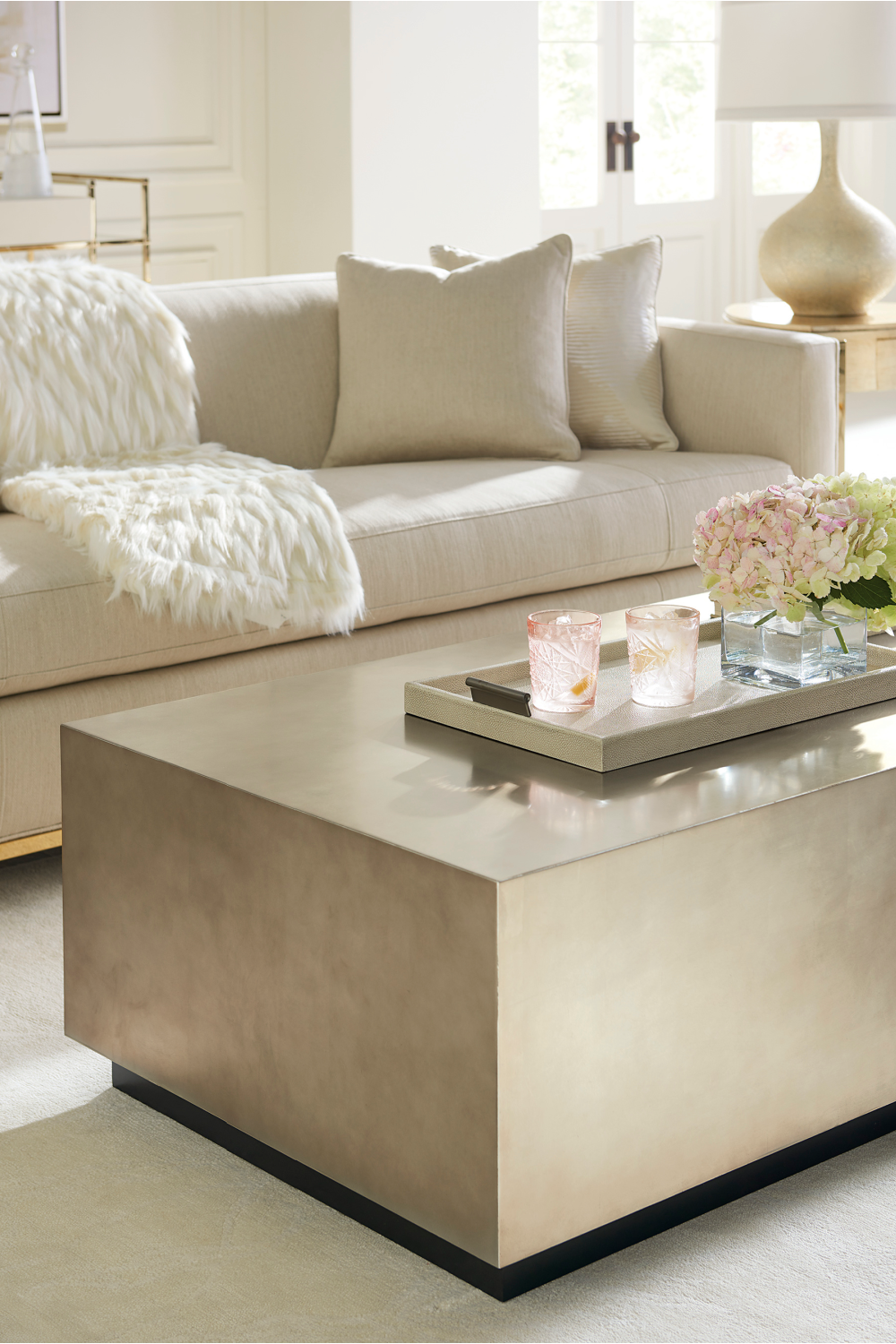 Rectangular Taupe Coffee Table | Caracole Cocktail Couture | Caracole.eu.com